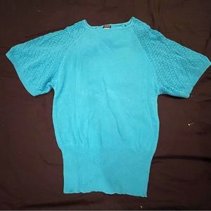 Venus Turquoise Short Sleeve Sweater